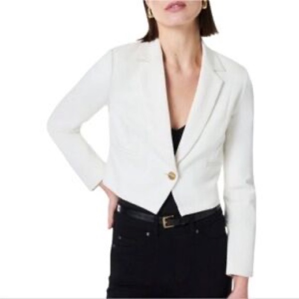 Spanx OFF White Women's Powder Cropped Ponte Blazer Jacket Size 1X New
